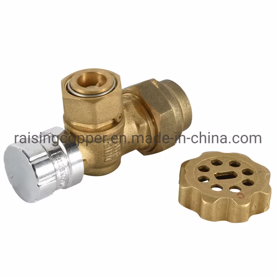 Robinet à tournant sphérique verrouillable en laiton se connectant au tuyau PE et au compteur d'eau